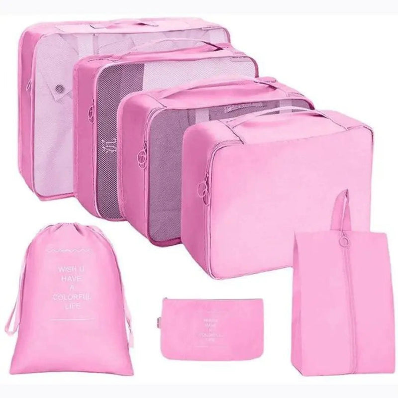 Kit de Bolsas Organizadoras à Prova d'Água (+3 de Brinde) arizo Rosa 