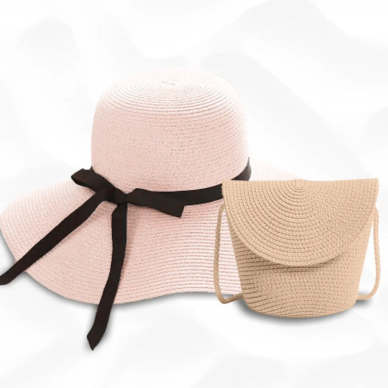 KIT VERÃO - Chapéu e Bolsa + Brinde Surpresa arizo Rosa Rosa 