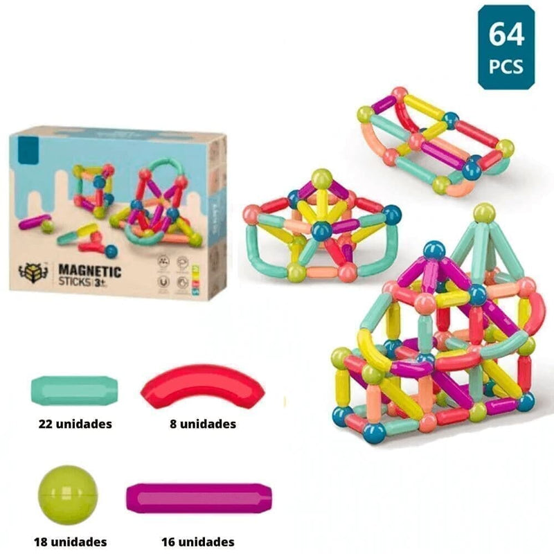 MagneticKids™ + Brinde Surpresa Exclusivo arizo 64 peças 