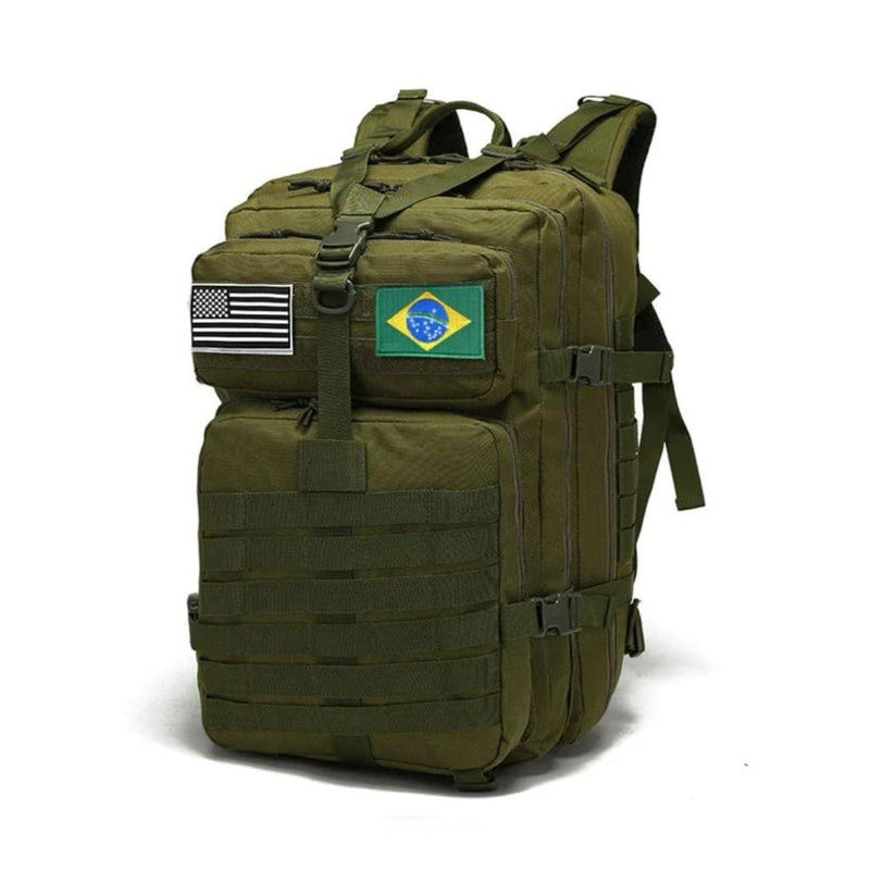 Mochila Tática Militar Exodus - 45L + Brinde Surpresa arizo Verde Militar 