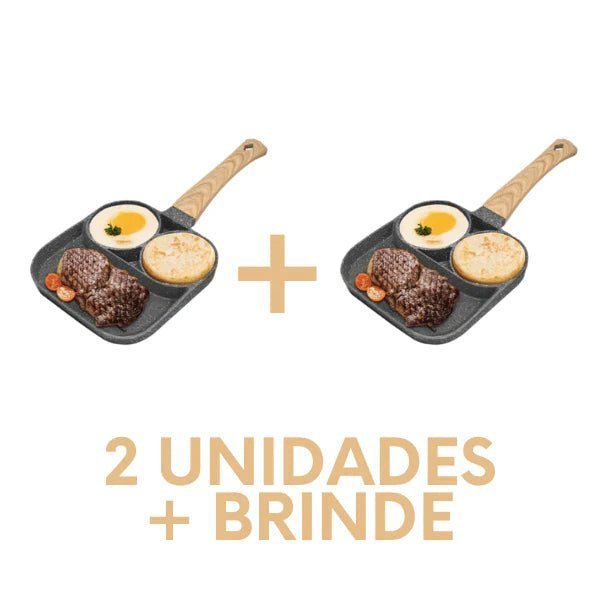 Frigideira Gold Chef 3 em 1 [NÃO GRUDA NADA] arizo 2 Unidades + Brinde 